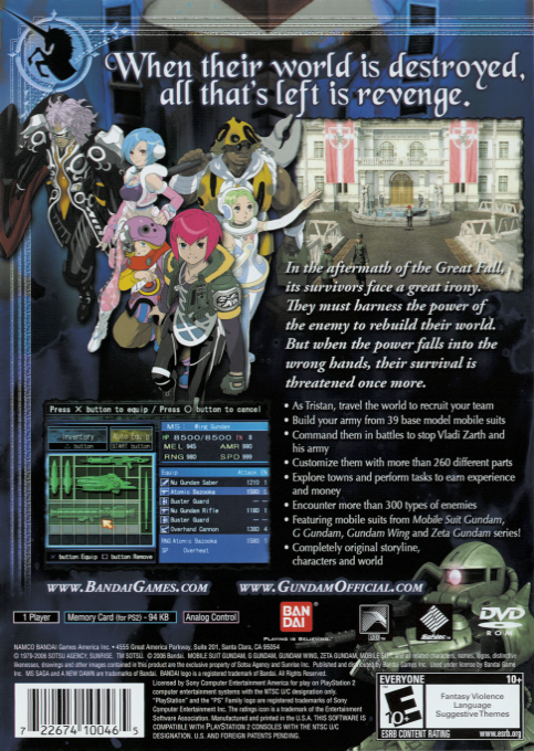 MS Saga : A New Dawn — Box back