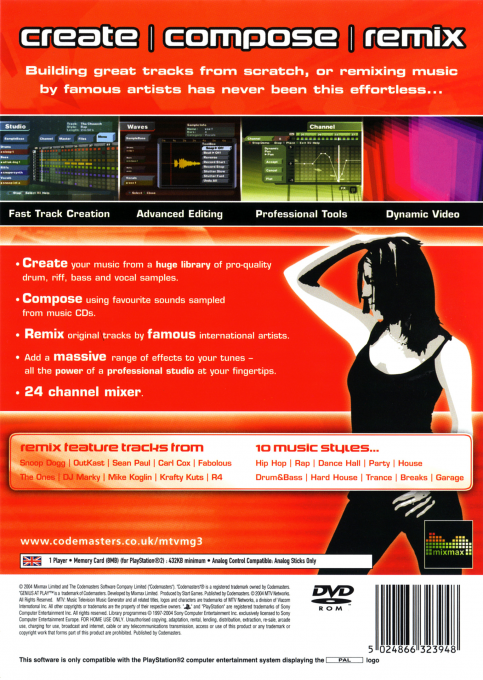 MTV Music Generator 3 — Box back