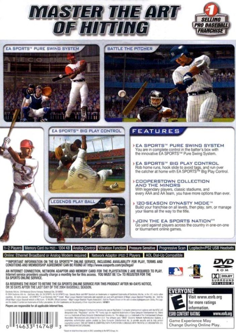 MVP Baseball 2004 — Box back