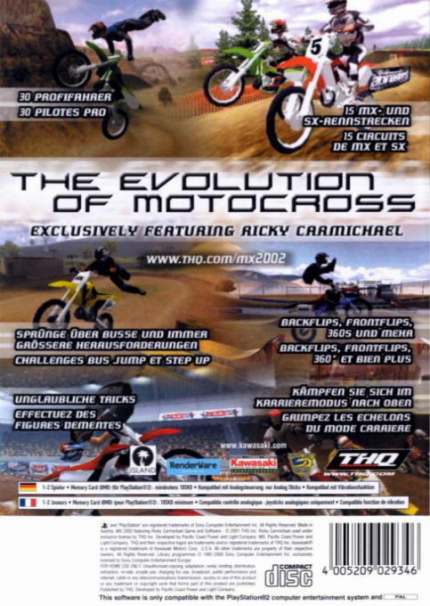 MX 2002 featuring Ricky Carmichael — Box back