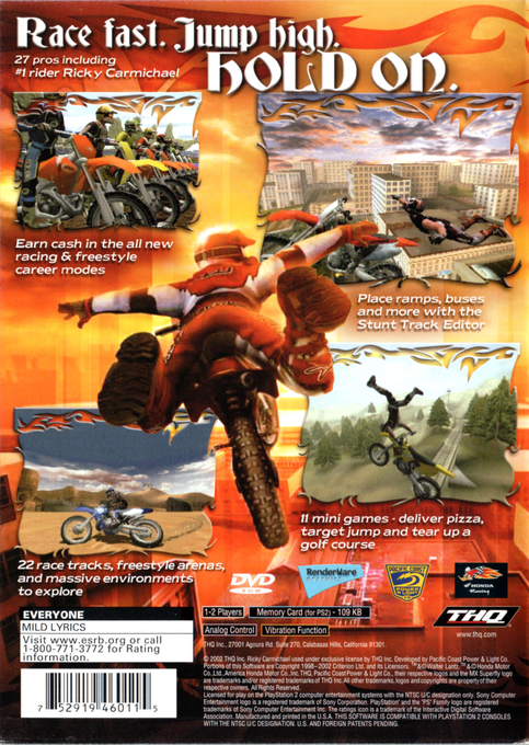 MX Superfly featuring Ricky Carmichael — Box back