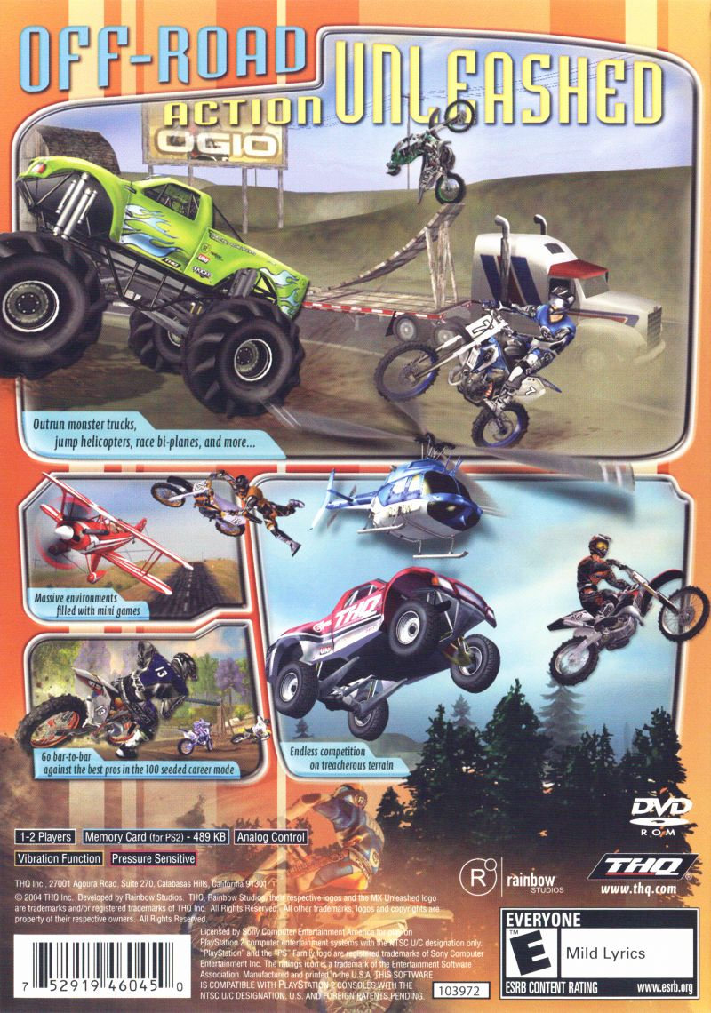 MX Unleashed — Box back