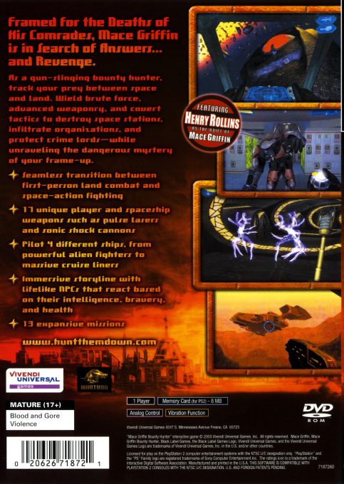 Mace Griffin : Bounty Hunter — Box back