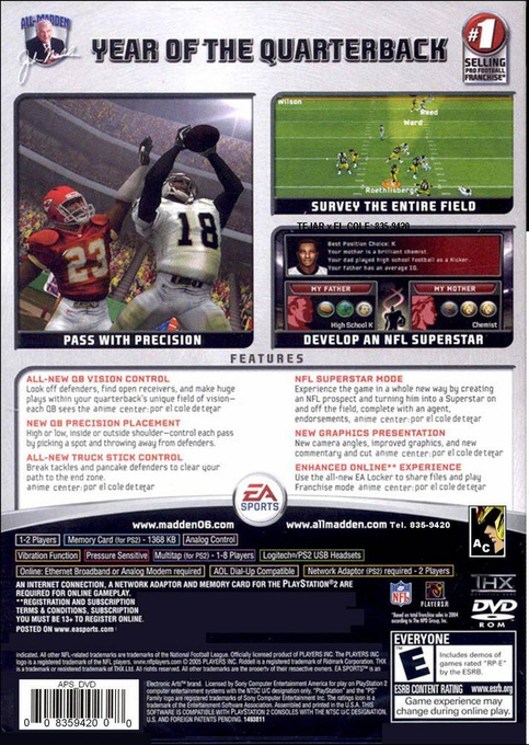 Madden NFL 06 — Box back