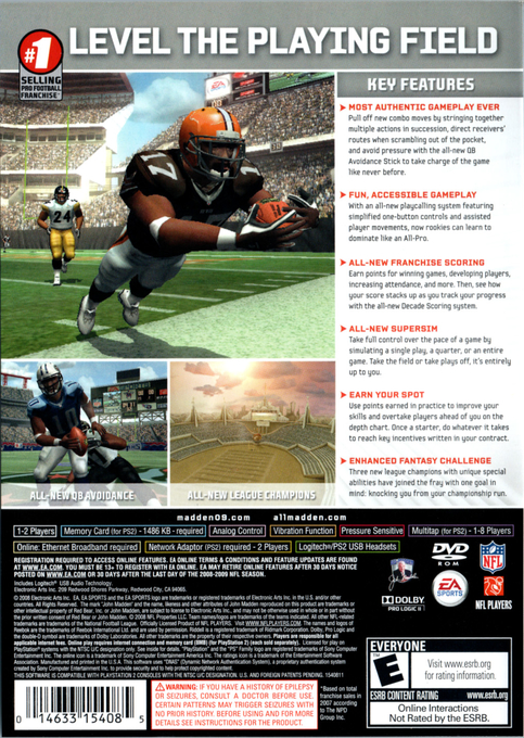 Madden NFL 09 — Box back