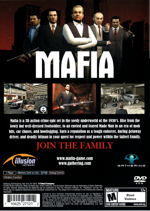 Mafia — Box back