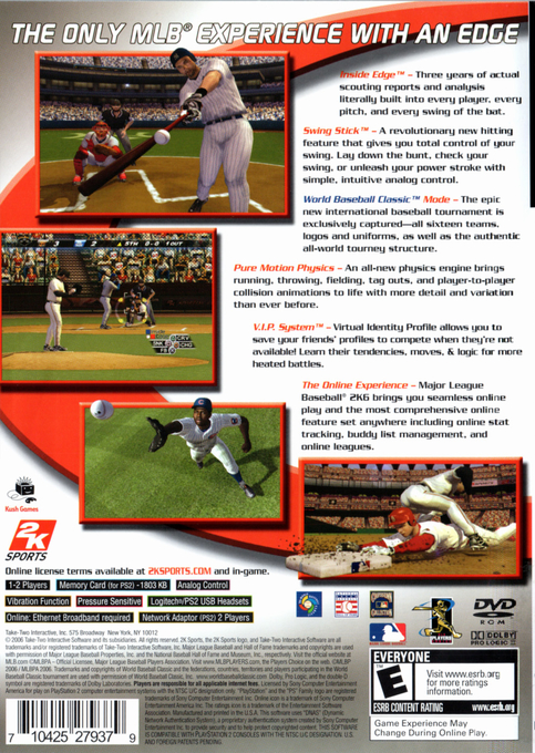 Major League Baseball 2K6 — Box back