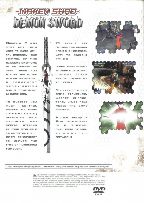 Maken Shao : Demon Sword — Box back