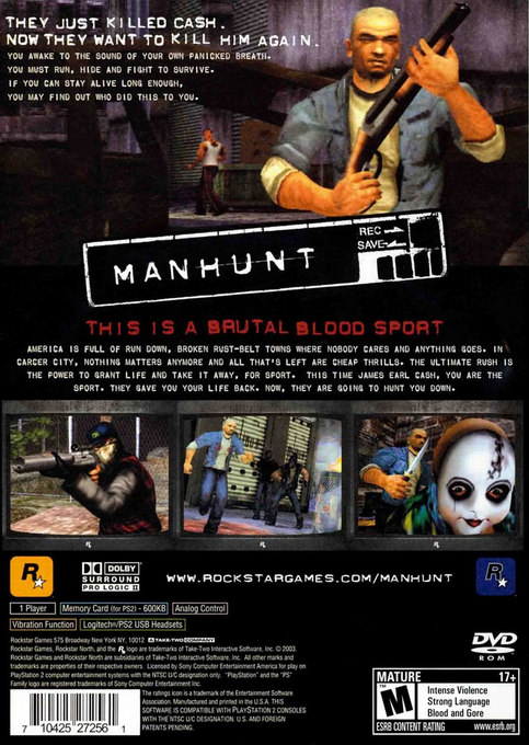 Manhunt — Box back