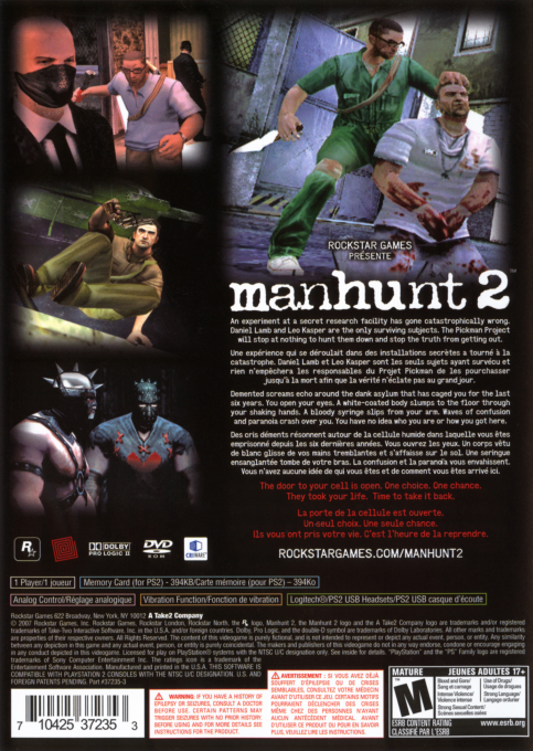 Manhunt 2 — Box back
