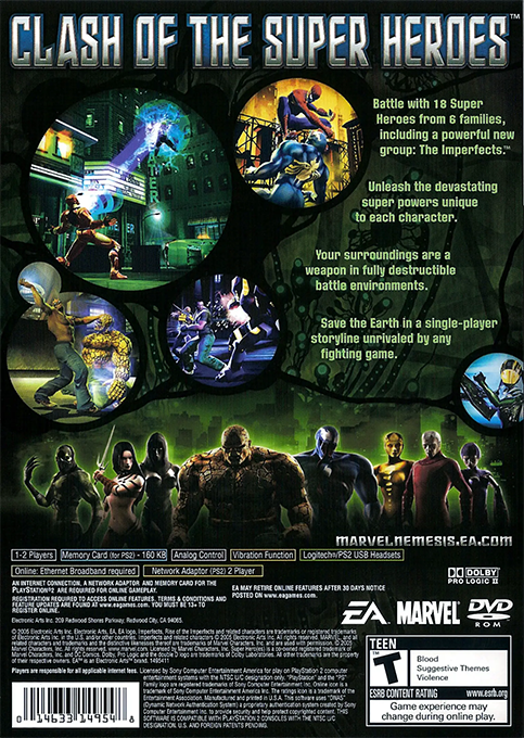 Marvel Nemesis : Rise of the Imperfects — Box back