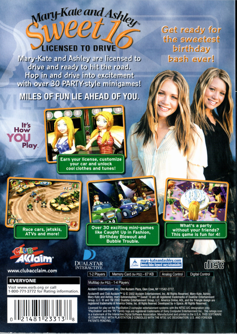 Mary-Kate and Ashley : Sweet 16 - Licensed to Drive — Box back