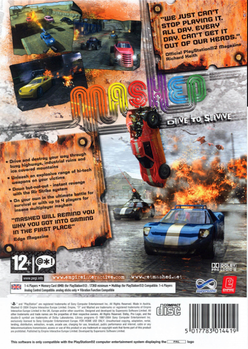 Mashed : Drive to Survive — Box back