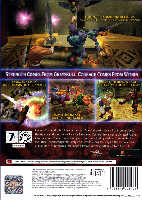 Masters of the Universe : He-Man, Defender of Grayskull — Box back