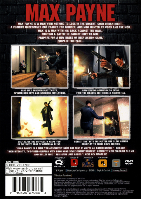 Max Payne — Box back