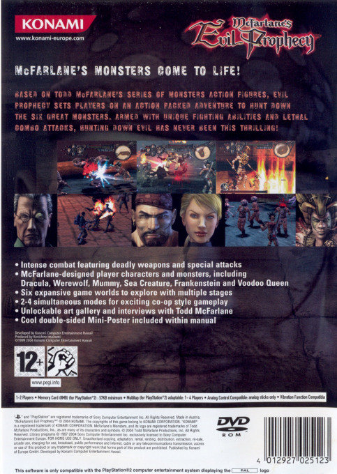 McFarlane's Evil Prophecy — Box back