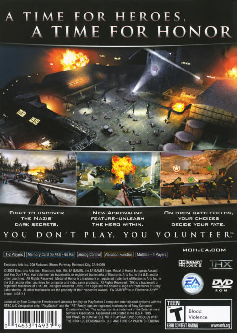 Medal of Honor : European Assault — Box back