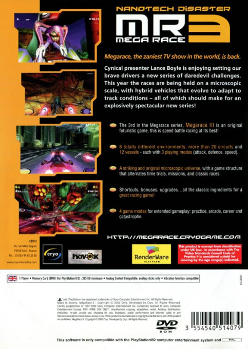 MegaRace 3 : Nanotech Disaster — Box back