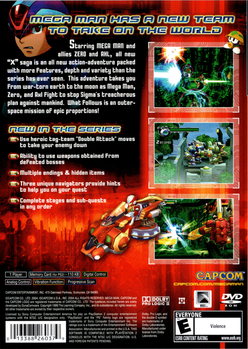 Mega Man X8 — Box back
