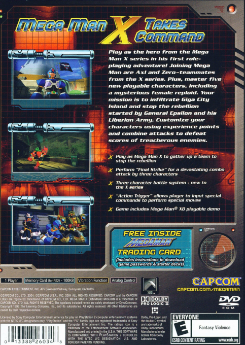 Mega Man X : Command Mission — Box back