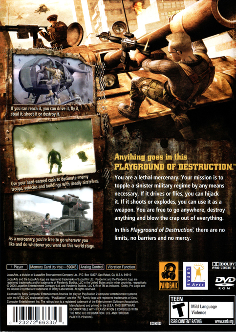 Mercenaries - Playground of Destruction  — Box back