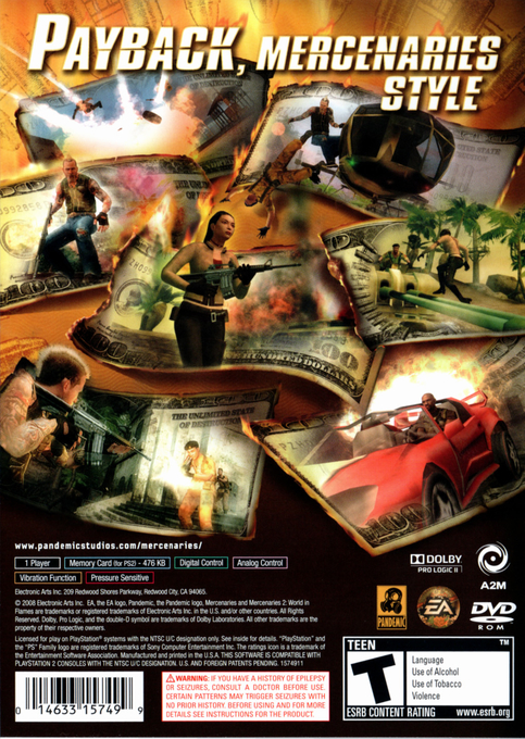 Mercenaries 2 : World in Flames — Box back