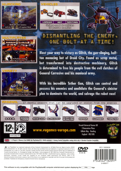 Metal Arms : Glitch in the System — Box back