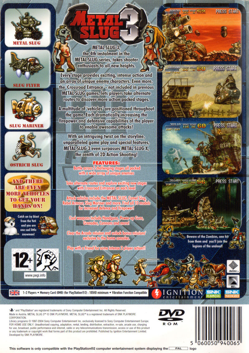 Metal Slug 3 — Box back