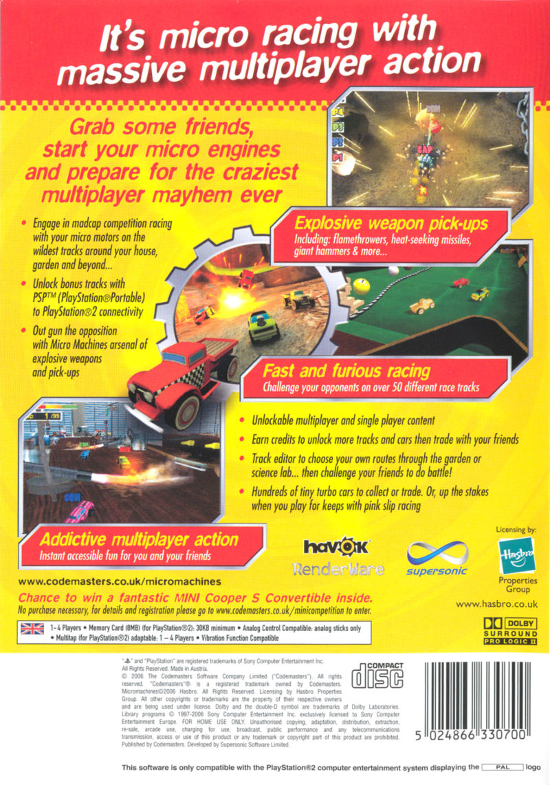 Micro Machines V4 — Box back