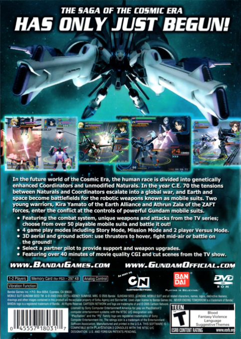 Mobile Suit Gundam Seed : Never Ending Tomorrow — Box back