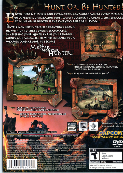 Monster Hunter — Box back