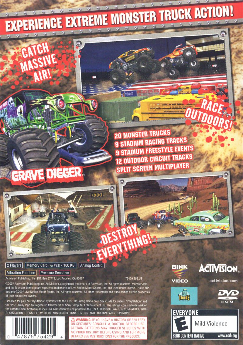 Monster Jam — Box back