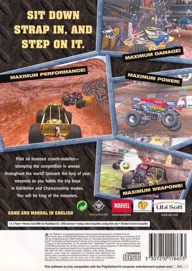 Monster Jam : Maximum Destruction — Box back