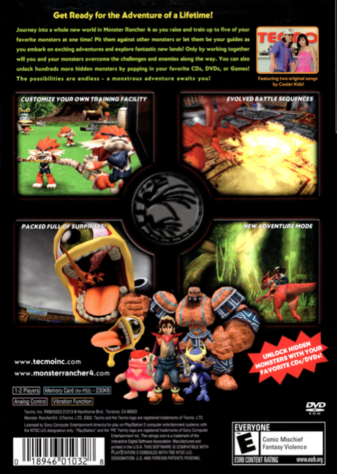 Monster Rancher 4 — Box back