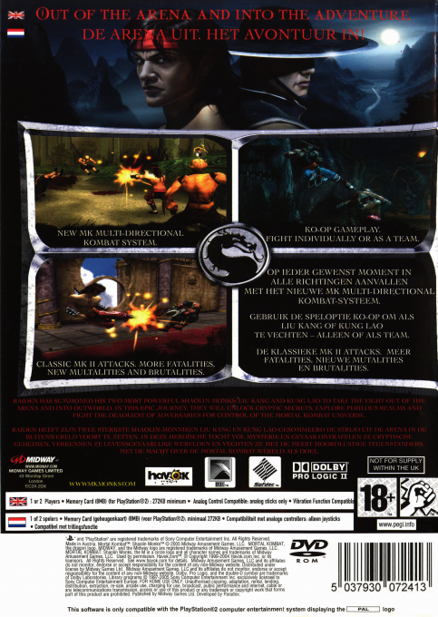 Mortal Kombat : Shaolin Monks — Box back