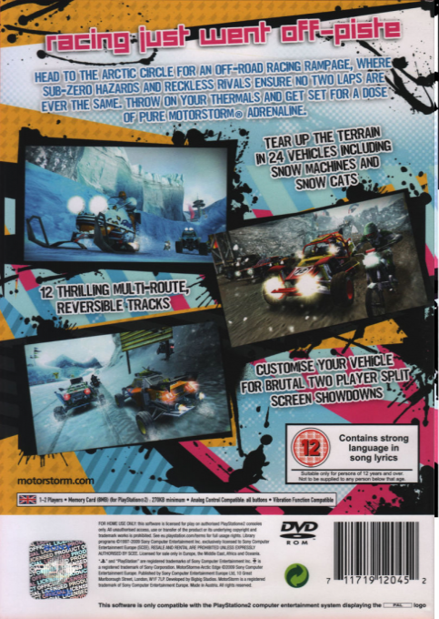 MotorStorm : Arctic Edge — Box back
