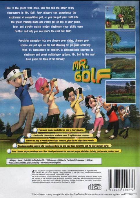 Mr. Golf — Box back