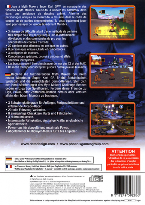 Myth Makers Super Kart GP — Box back