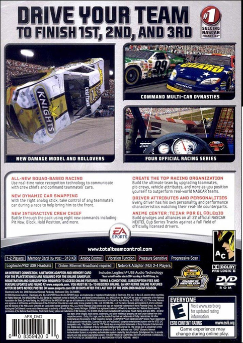 NASCAR 06 : Total Team Control — Box back