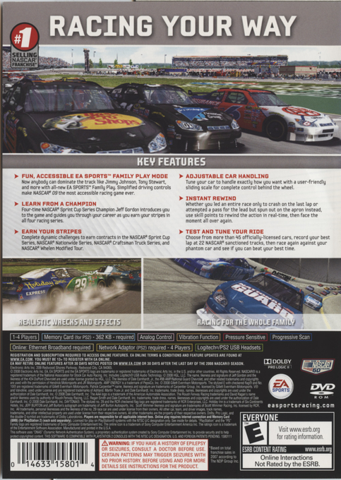 NASCAR 09 — Box back