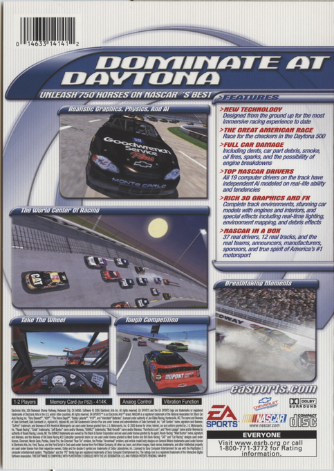 NASCAR 2001 — Box back