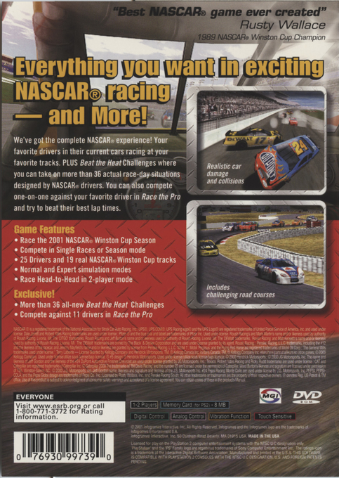 NASCAR Heat 2002 — Box back
