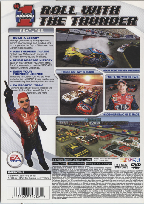 NASCAR Thunder 2003 — Box back