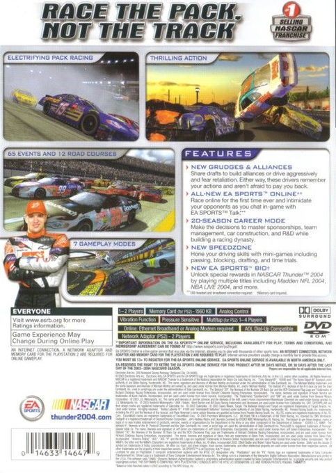 NASCAR Thunder 2004 — Box back