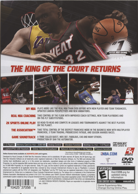 NBA 2K7 — Box back
