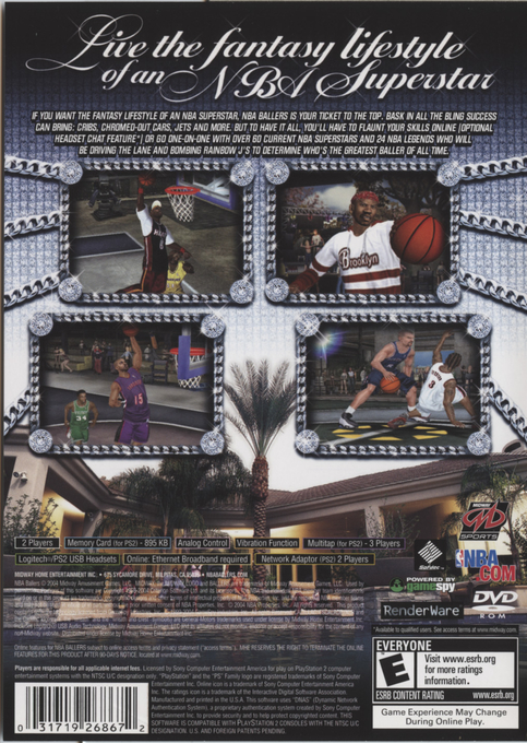 NBA Ballers — Box back