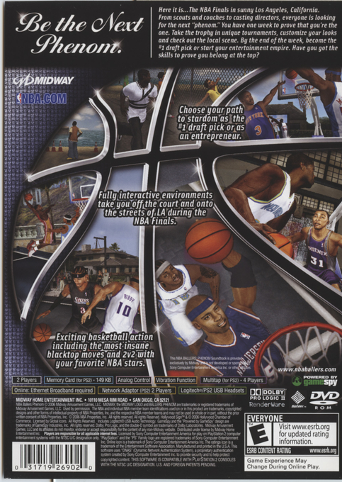 NBA Ballers : Phenom — Box back