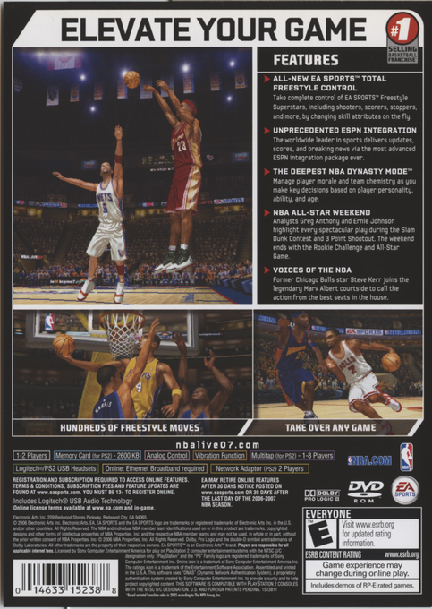NBA Live 07 — Box back