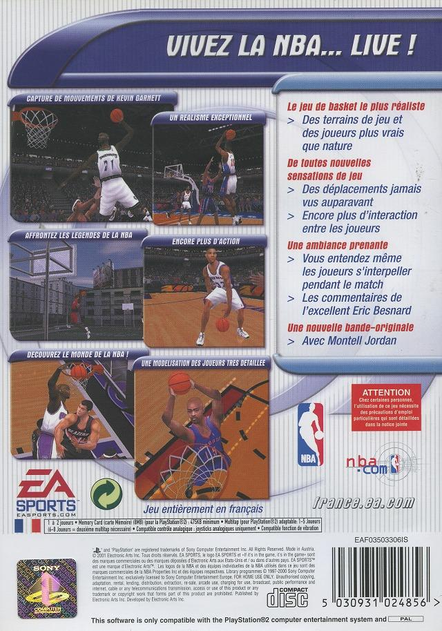 NBA Live 2001 — Box back