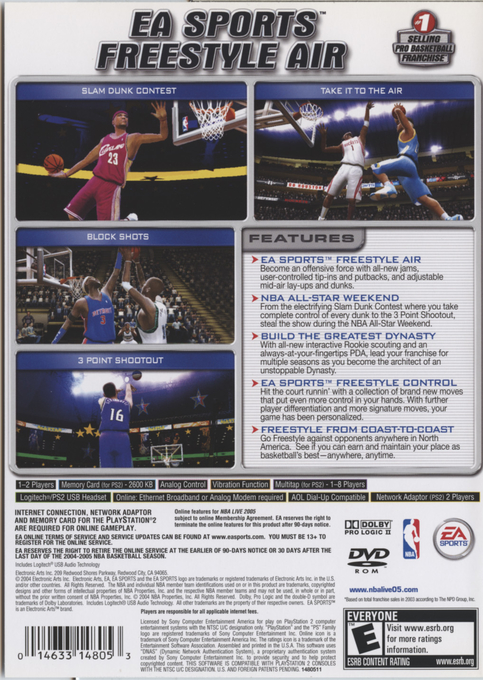 NBA Live 2005 — Box back